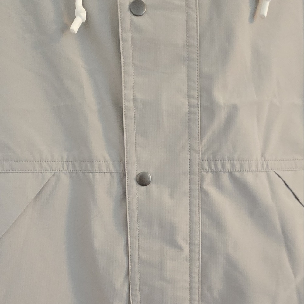 NWT Mens Goodfellow & Co Large Tall Grey Hooded Rain/Wind Zip/Button Up Jacket. - Picture 3 of 12